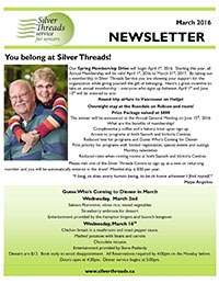 Silver Threads March 2016 Newsletter