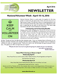 Silver Threads April 2016 Newsletter