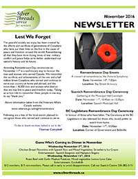 Silver Threads November 2016 Newsletter
